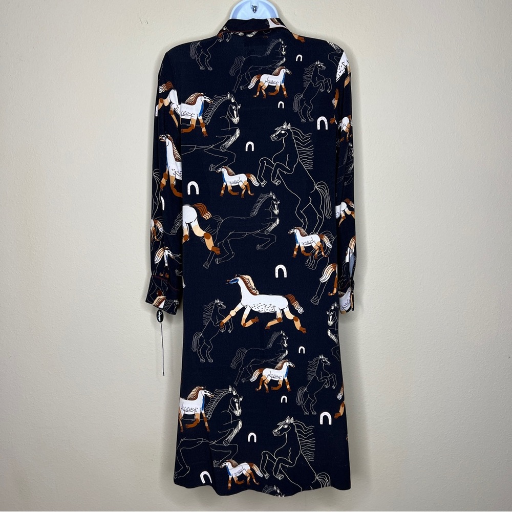 OTTOD’AME Black Horse Print Sheath Dress - Sz 2 - Picture 7 of 12